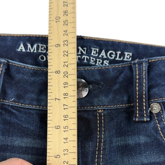 American Eagle Women’s Size 8 Midi Shorts Raw Folded Hem Stretch - Picture 7 of 8